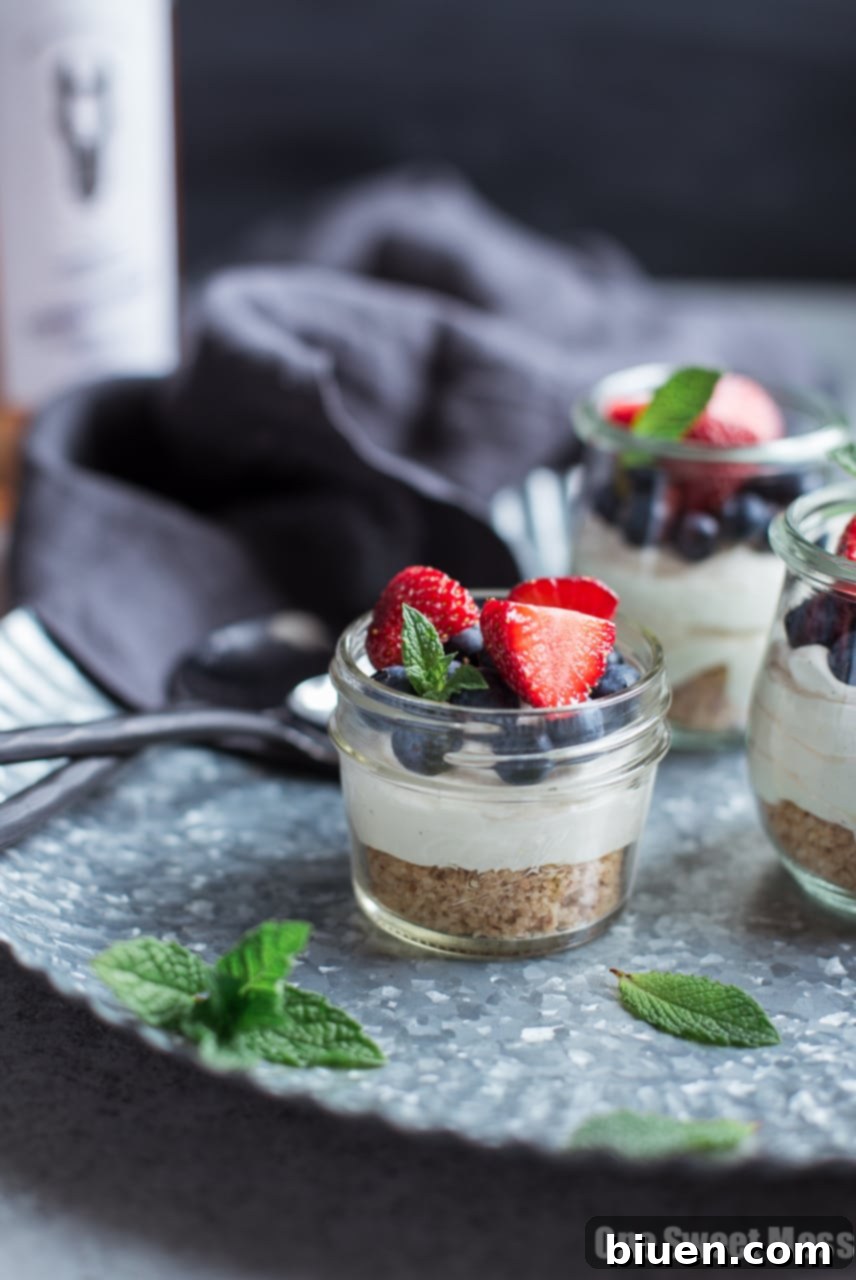 No-Bake Lemon Cheesecake with Rosé Glazed Berries