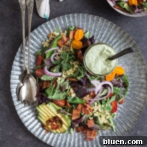 Smoky Corn BLT Salad with Creamy Avocado Ranch 7 BLT Salad with Grilled Corn and Avocado Ranch Dressing