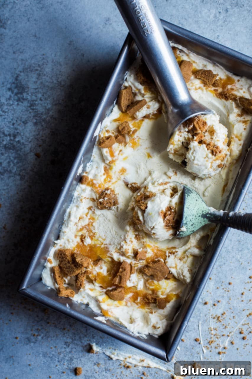 No-Churn Peach Cobbler Ice Cream