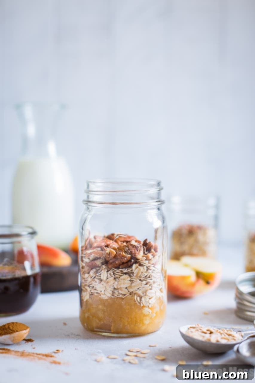 Healthy and Delicious Apple Pie Overnight Oatmeal Recipe - Gluten-Free, Vegan, Naturally Sweetened