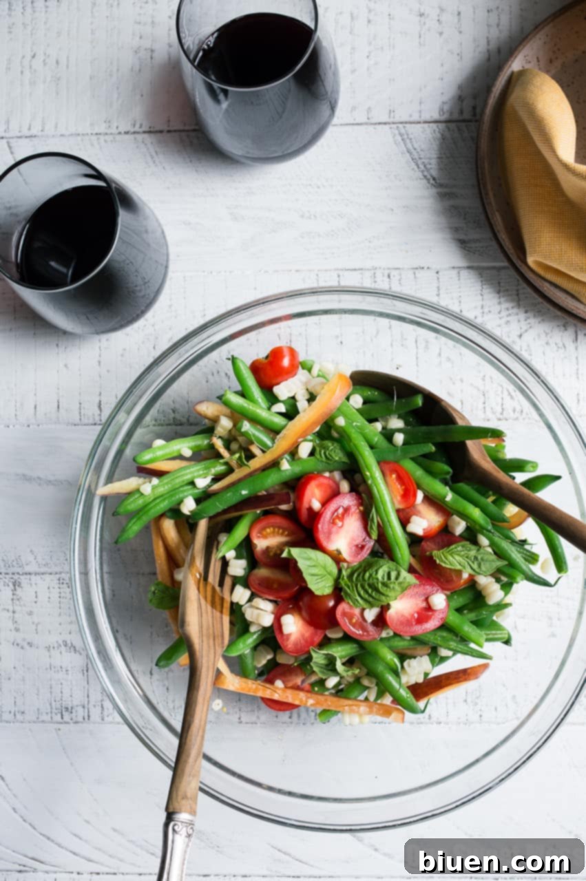 Grilled Summer Harvest Salad 4 Grilled Corn, Red Pepper and Green Bean Salad {Gluten-Free + Vegan}
