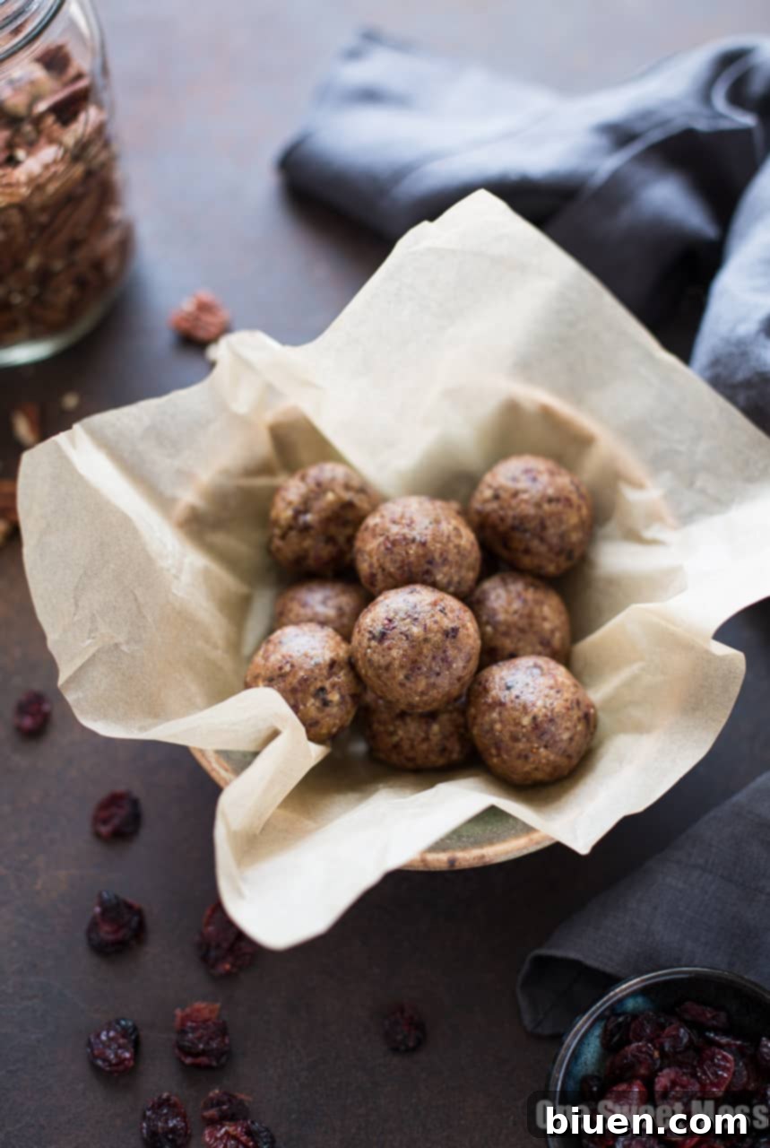 Toasted Pecan Cranberry Energy Bites | Gluten-Free, Vegan & Naturally Sweetened