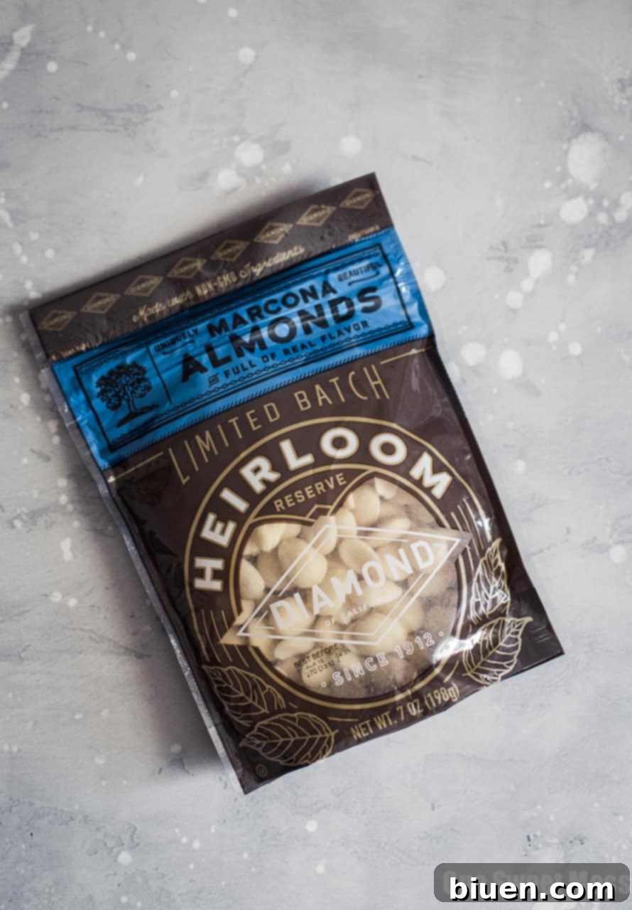 Diamond of California Heirloom Marcona Almonds ready for baking