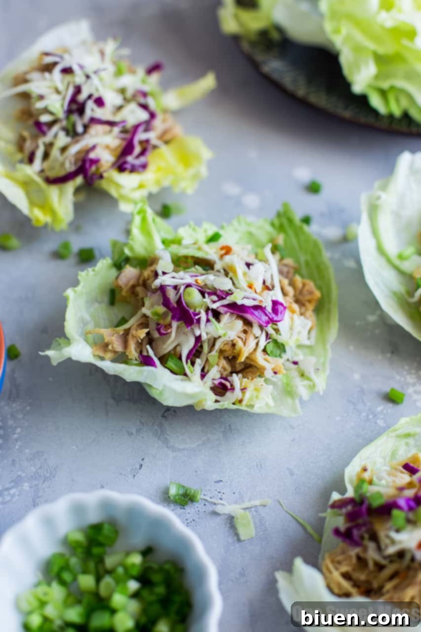Gluten-Free Maple Mustard Pulled Chicken Lettuce Wraps