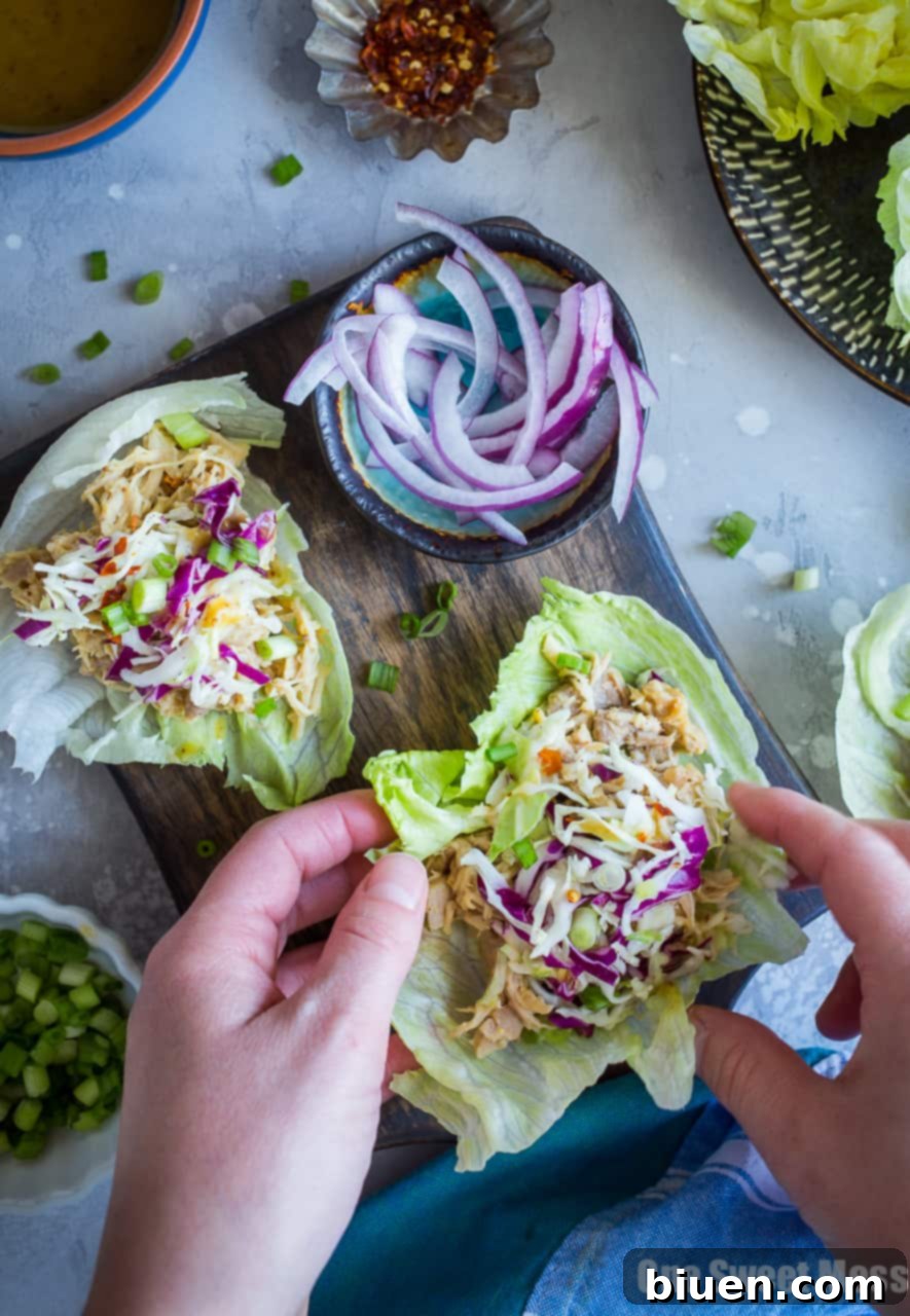 Gluten-Free Maple Mustard Pulled Chicken Lettuce Wraps