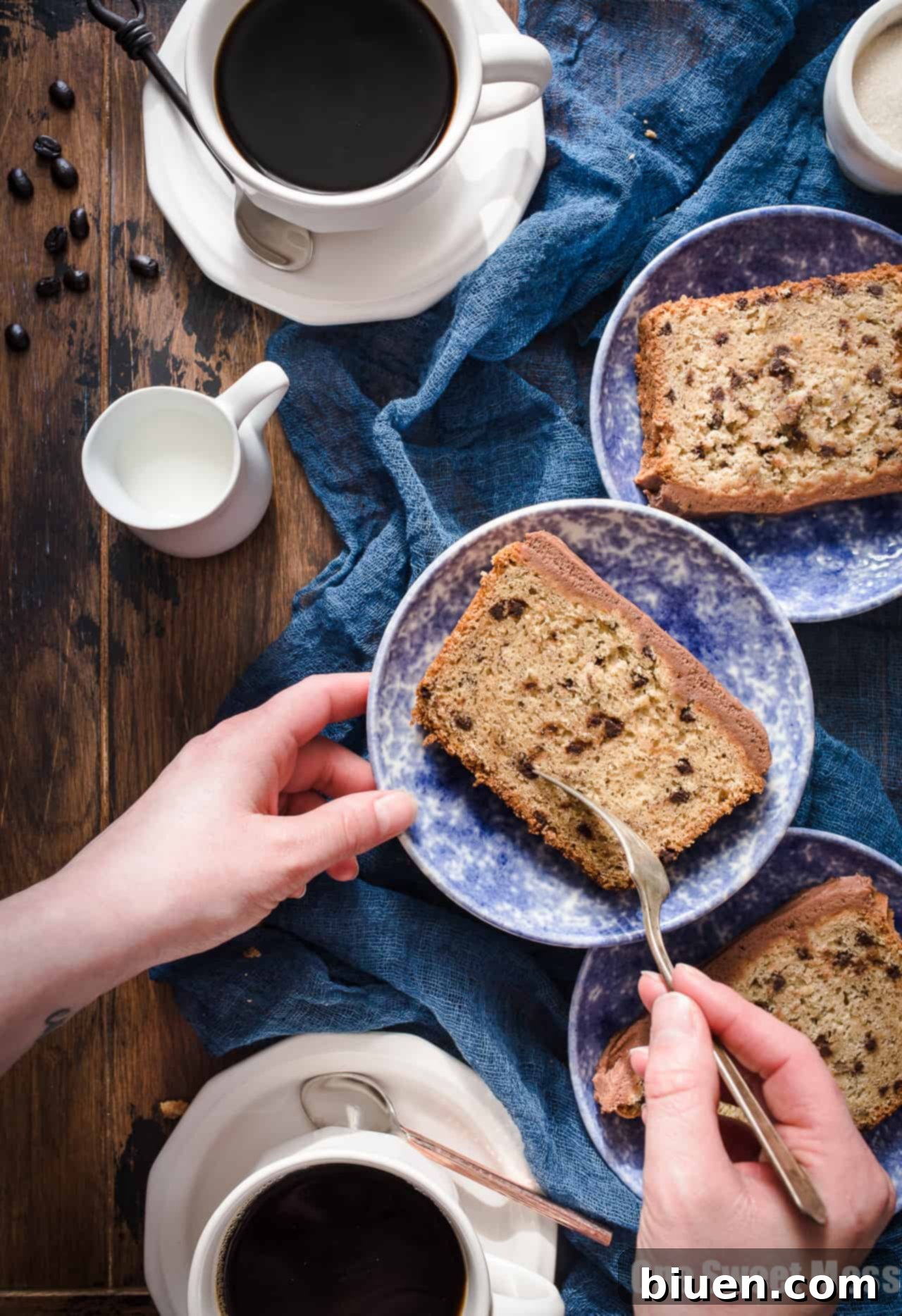 Gluten-Free Chocolate Chip Banana Bread with Mocha Buttercream