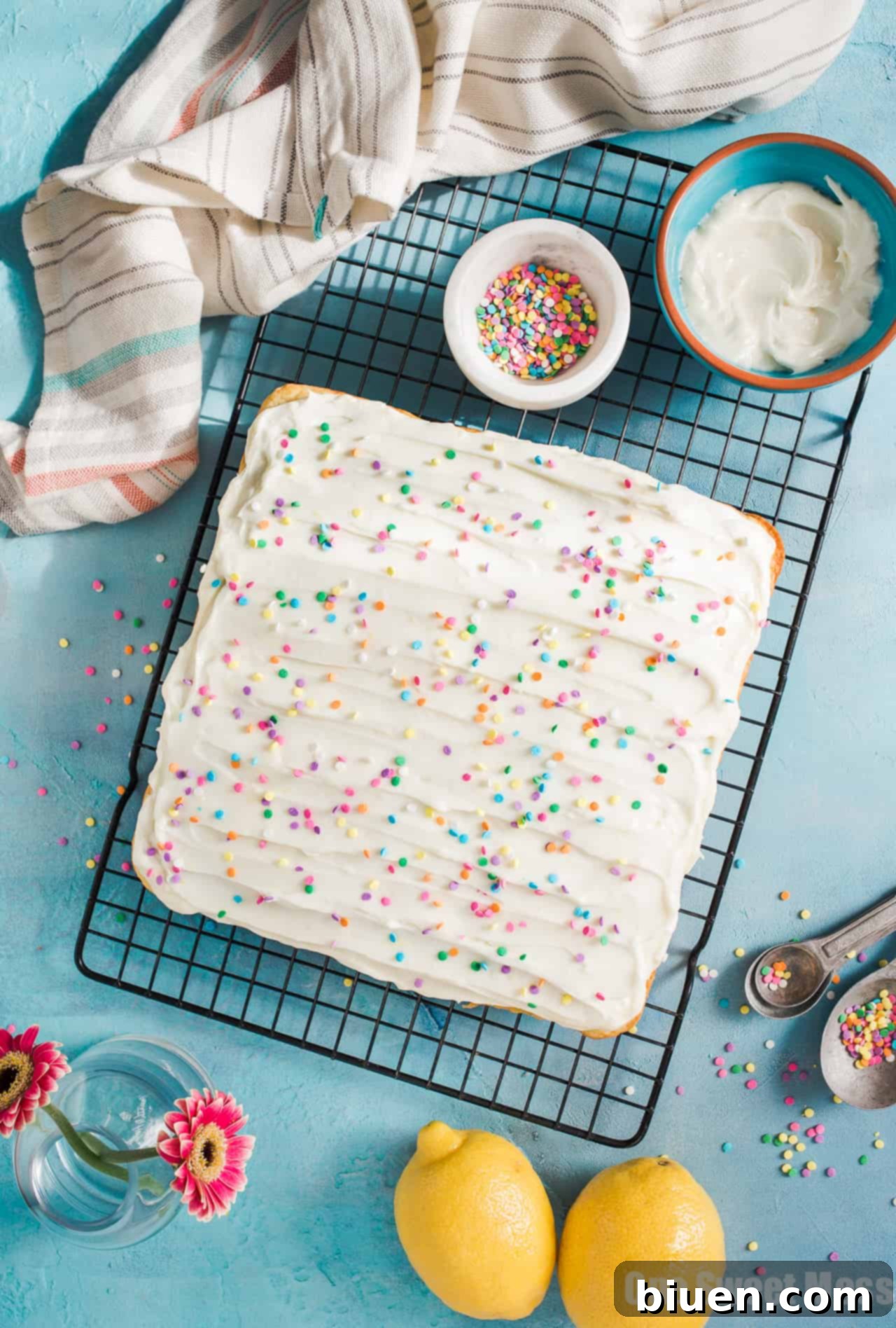 Gluten-Free Lemon Buttermilk Cake with Cream Cheese Frosting, a perfect springtime dessert with vibrant lemon flavors.