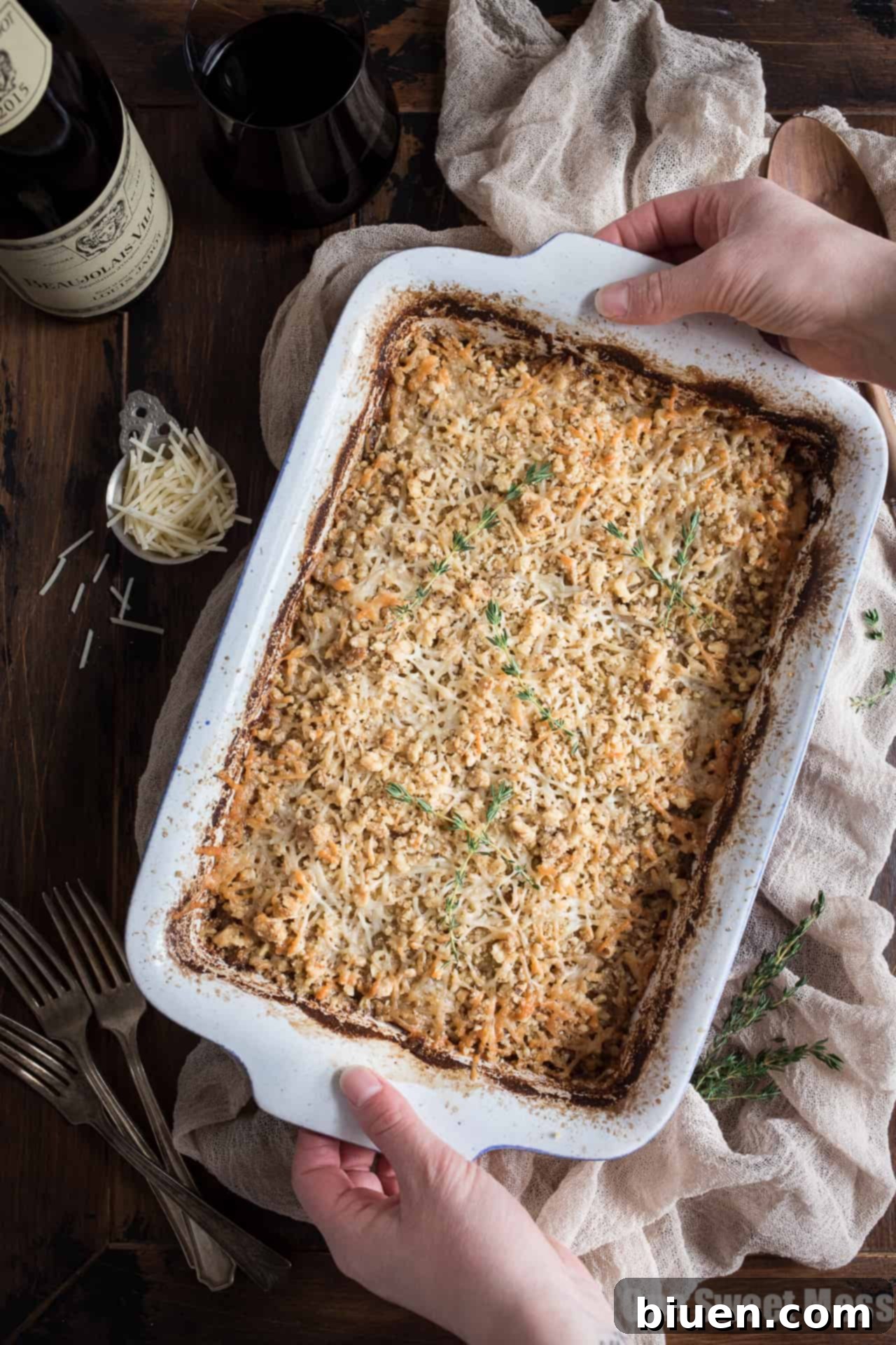 Potato Leek Gratin: This creamy spring side dish is loaded with cheese and topped with a toasted walnut crumble.