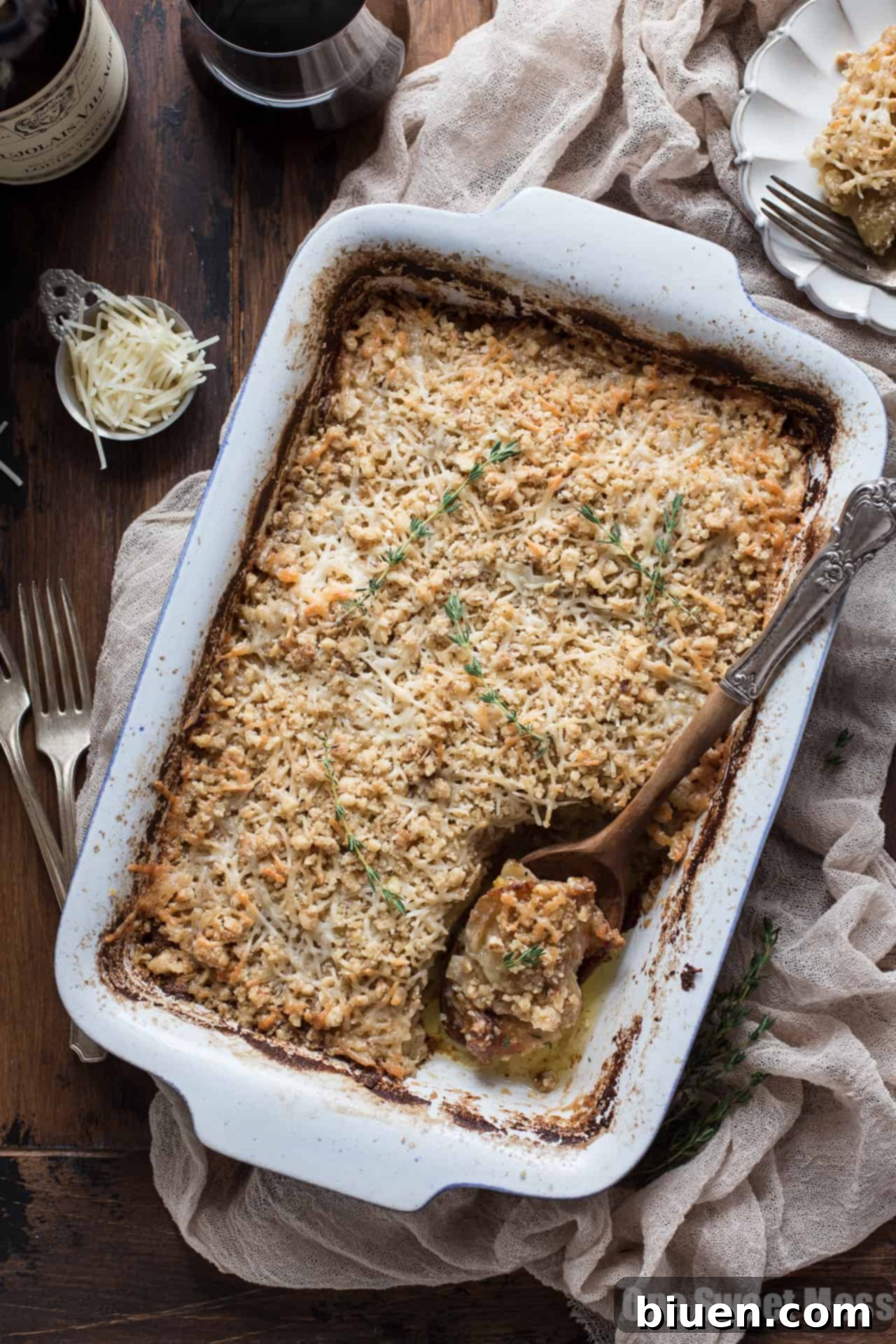 Potato Leek Gratin: This creamy spring side dish is loaded with cheese and topped with a toasted walnut crumble.