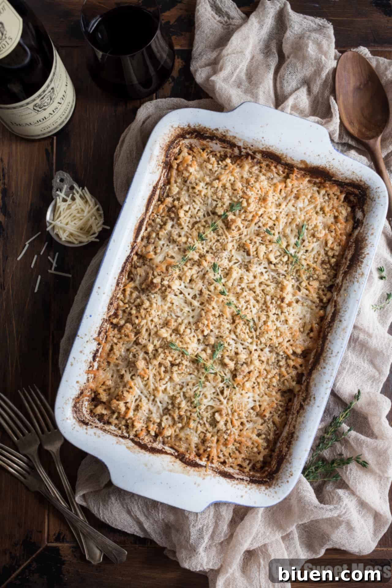 Potato Leek Gratin: This creamy spring side dish is loaded with cheese and topped with a toasted walnut crumble.