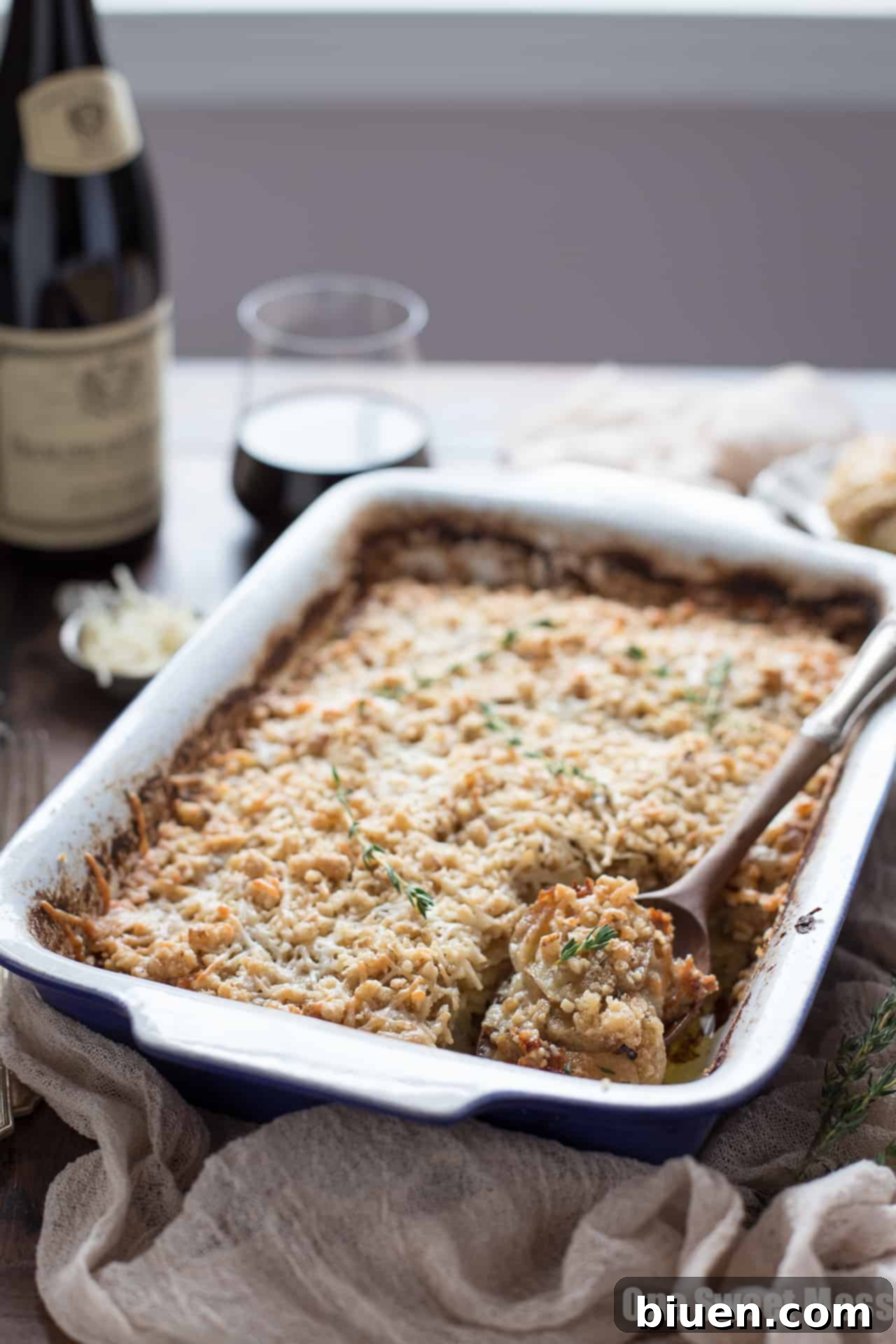 Potato Leek Gratin: This creamy spring side dish is loaded with cheese and topped with a toasted walnut crumble.