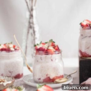 Strawberry Cream Overnight Oats 9 Strawberries and Cream Overnight Oatmeal {Gluten-Free + Vegan Option)
