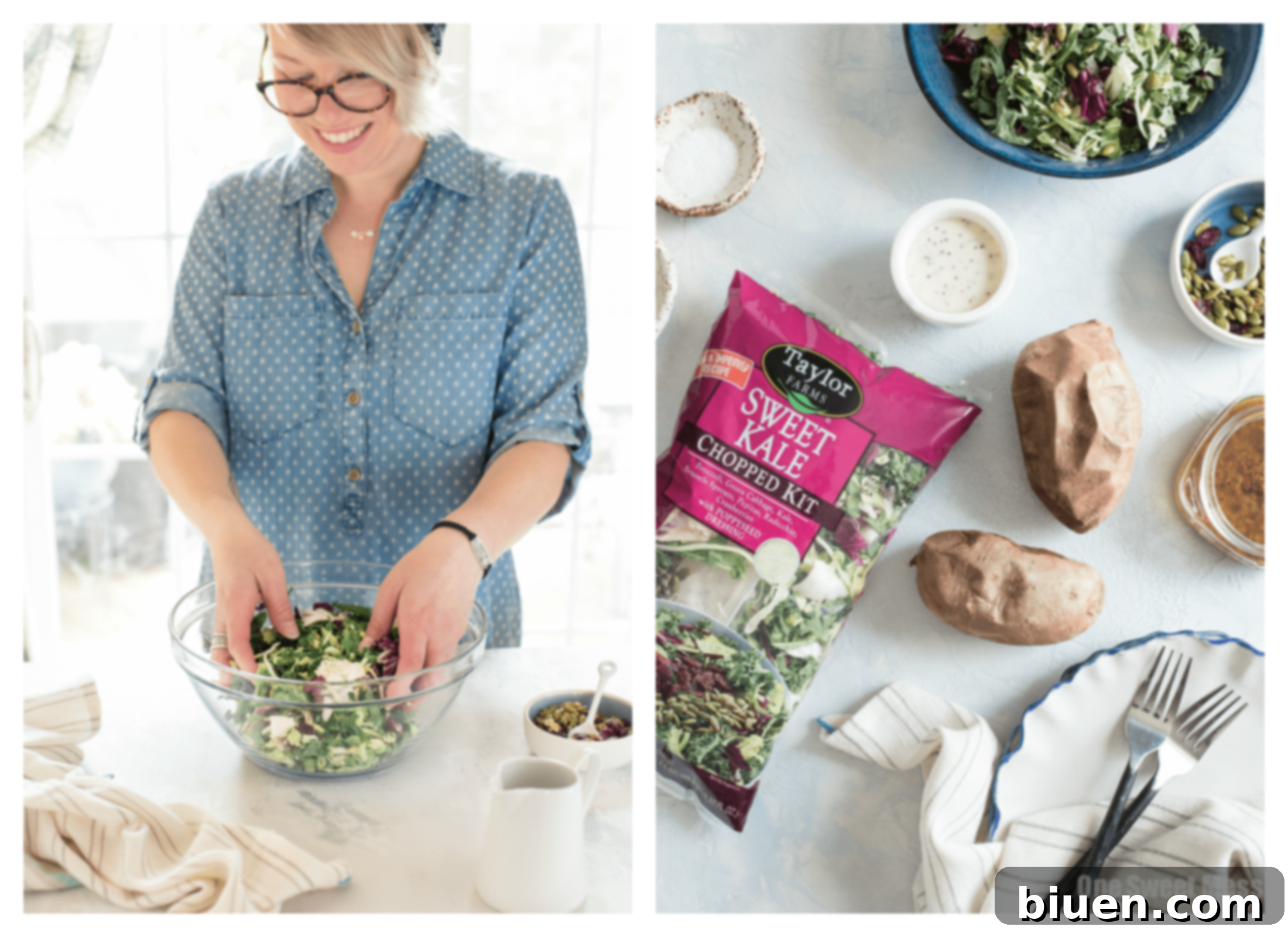 Two halves of stuffed sweet potatoes on a plate, showcasing the rich filling