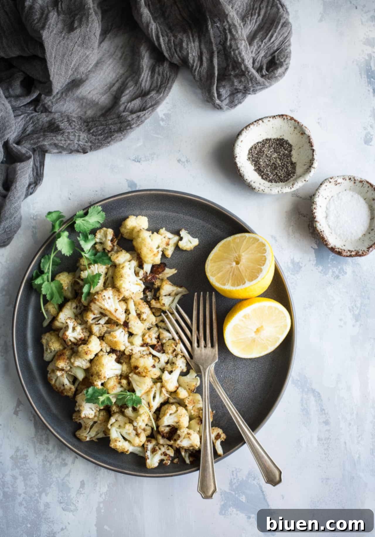 Lemon Pepper Parmesan Roasted Cauliflower
