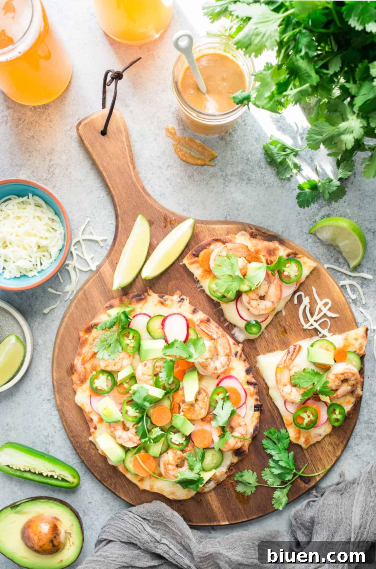 Shrimp Banh Mi Flatbread Pizza