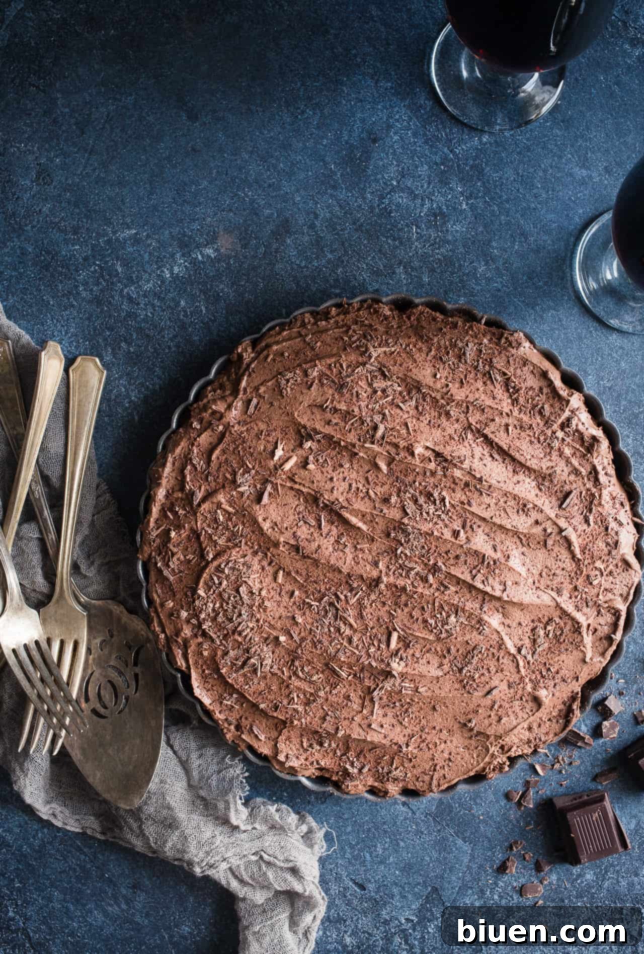 Gluten-Free Chocolate Stout Mousse Tart with Pretzel Peanut Crust