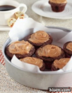 Peanut Butter Cup Stuffed Chocolate Muffins with Peanut Butter Frosting