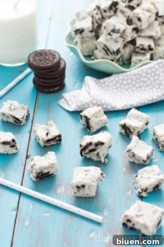 Rich and Velvety Cookies & Cream Fudge with Oreo Crumbs