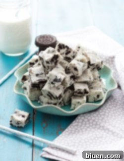 Finished Cookies and Cream Fudge squares