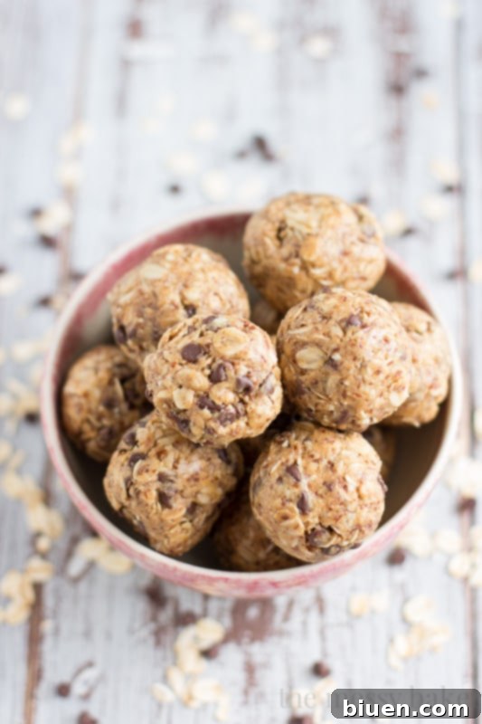 Peanut Butter Oat Balls in a container