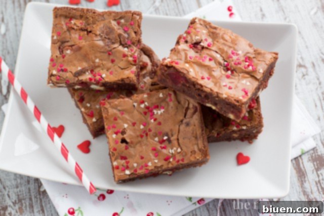 Homemade Brownies with Cherries and White Chocolate