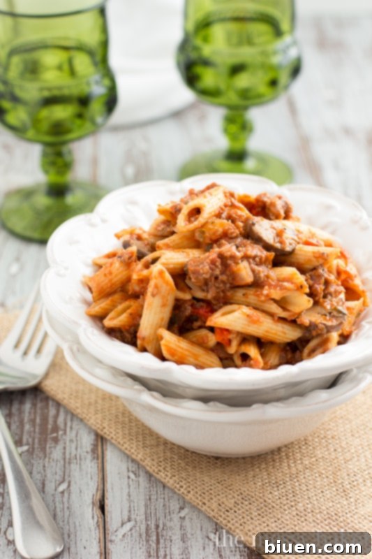 Sausage & Mushroom Ragu from www.themessybakerblog.com