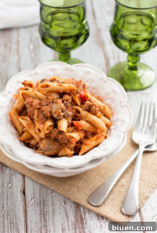 Sausage & Mushroom Ragu from www.themessybakerblog.com