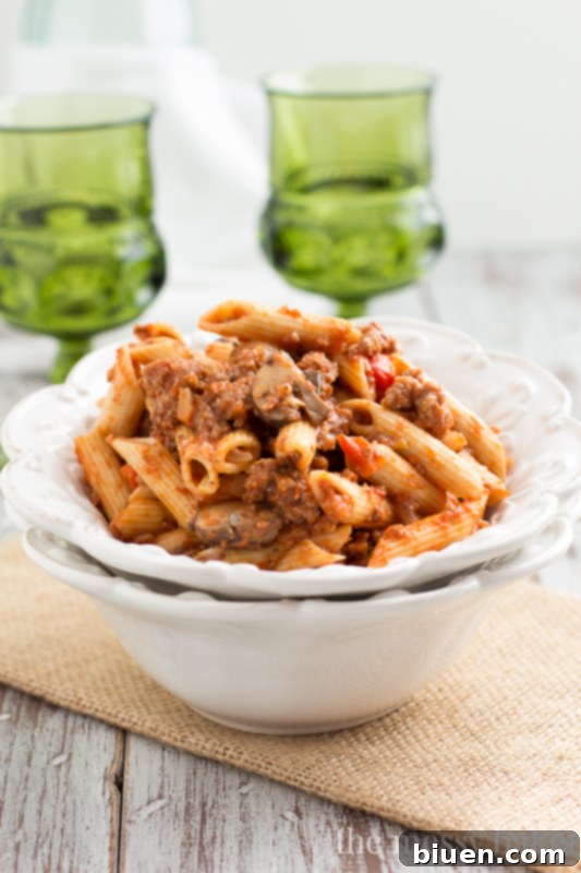Sausage & Mushroom Ragu from www.themessybakerblog.com