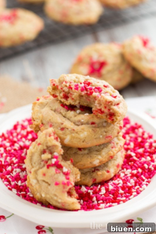 Individual Cream Cheese Funfetti Cookie on a plate, highlighting its colorful sprinkles.