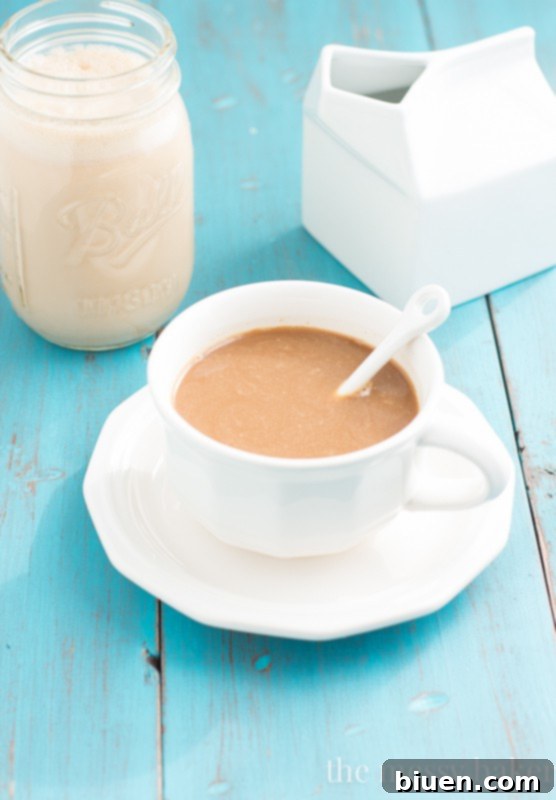 Ingredients for Caramel Macchiato Coffee Creamer being mixed