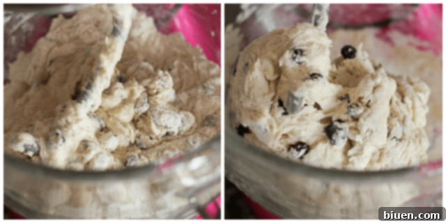 Mixing dry ingredients and yeast mixture in a stand mixer for bagels