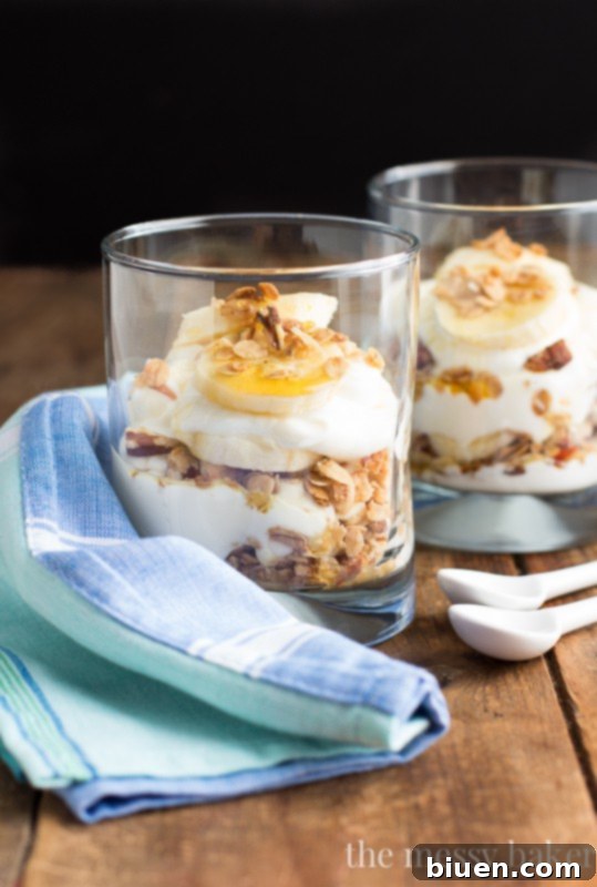 Fresh Banana Slices for the Banana Bread Parfait