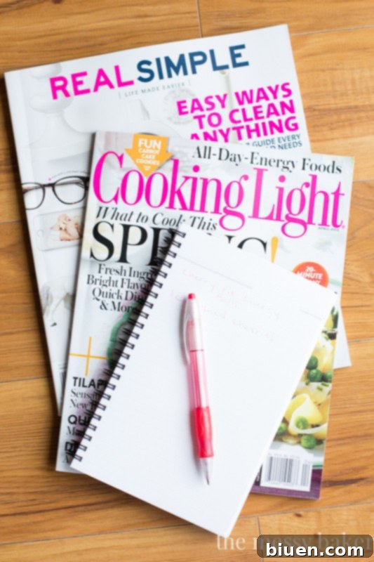 Cooking Light and Real Simple magazines for healthy recipes