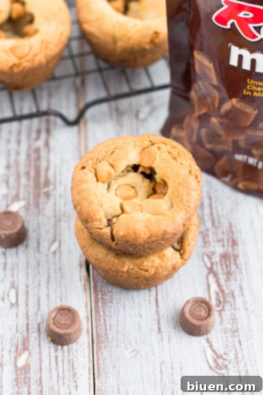 Luscious Butterscotch Chocolate Caramel Cookie Cups 4 Warm Butterscotch Chocolate Caramel Cookie Cups fresh from the oven