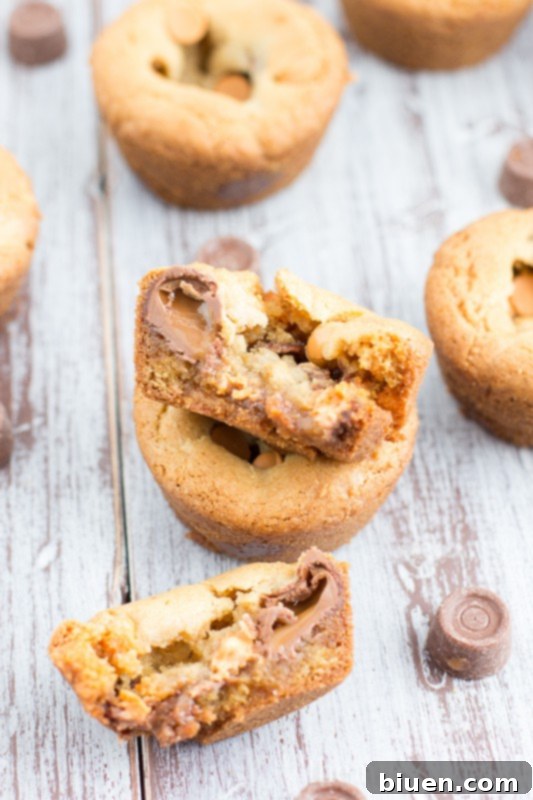 Luscious Butterscotch Chocolate Caramel Cookie Cups 7 Freshly baked Butterscotch Chocolate Caramel Cookie Cups cooling