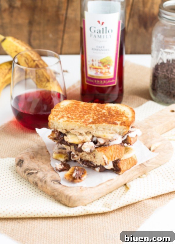 Funky Monkey Grilled Cheese Sandwich 4 Funky Monkey Dessert Grilled Cheese | Slice of the dessert grilled cheese with marshmallow pull