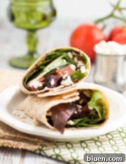 Vibrant Greek Wrap 7 Finished Greek Salad Wrap ready to serve, a perfect lunch