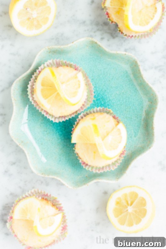 Sunshine Lemon Cupcakes with Zesty Glaze 3 Lemon Cupcakes with Lemon Glaze | www.themessybakerblog.com
