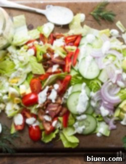 Garden Fresh Cobb Salad 7 Cobb Salad with Fresh Herbs, ready to be served