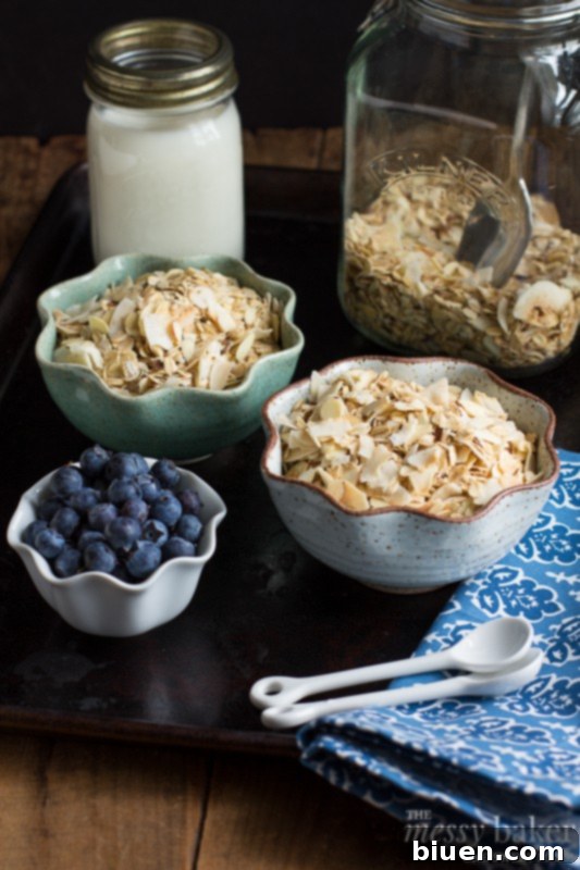 Delicious Toasted Coconut Muesli ready for a healthy breakfast
