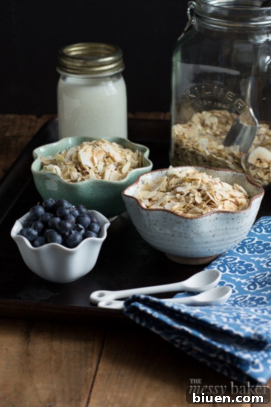 Toasted Coconut Muesli with a spoon in a jar