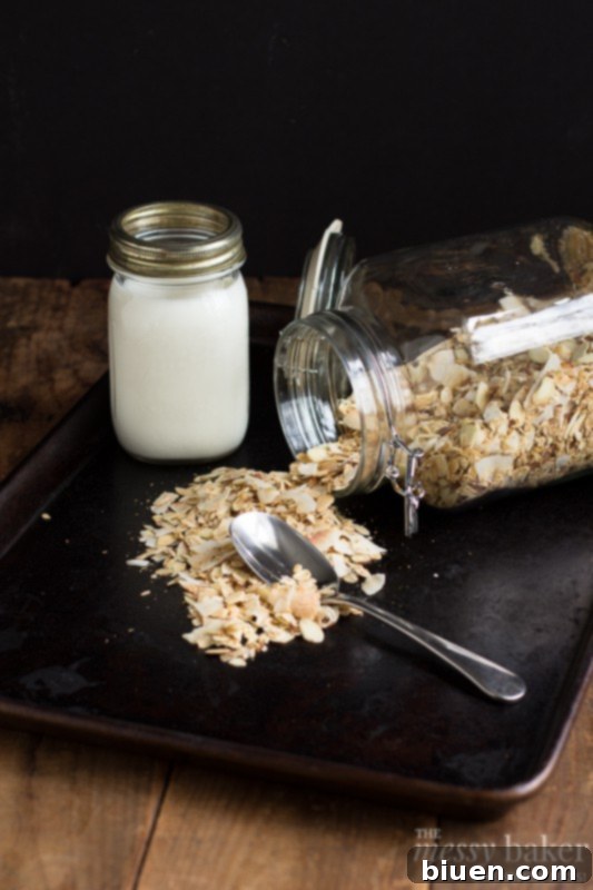 Toasted Coconut Muesli mixed with Greek yogurt and fresh fruit