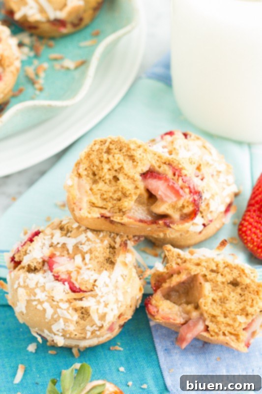Gluten-Free Strawberry-Coconut Muffins | www.themessybakerblog.com