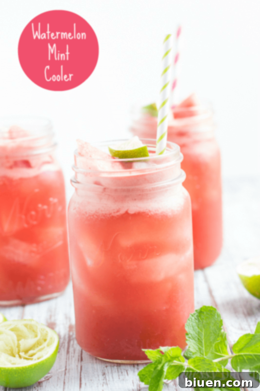 Delicious Watermelon Mint Cooler ready to be served