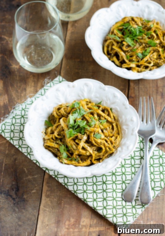 Vegetarian Roasted Red Pepper Pesto Pasta | Delicious 20-Minute Dinner