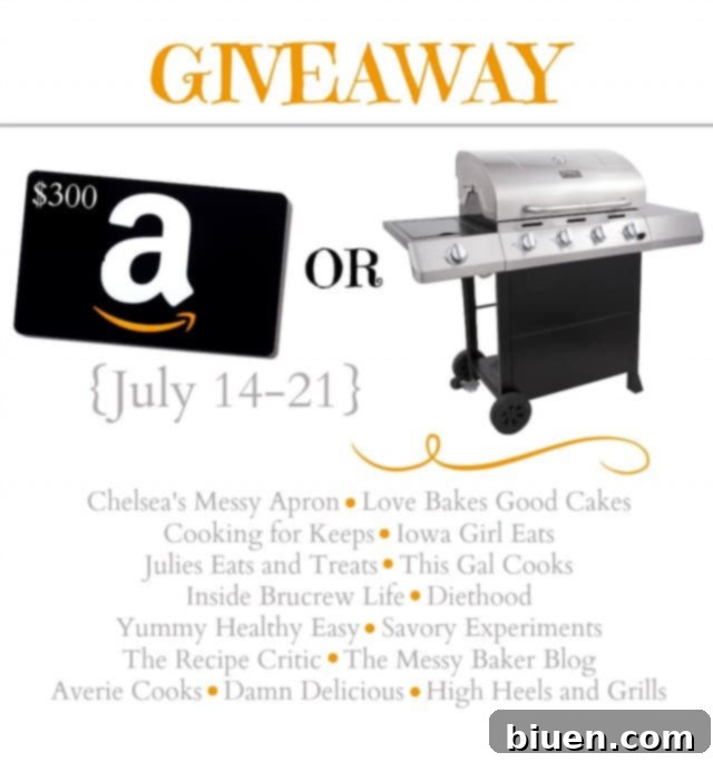 Summer's Best Giveaway: A New Grill or $300 Amazon Credit 2 Summer Grill or $300 Amazon Giveaway | www.themessybakerblog.com