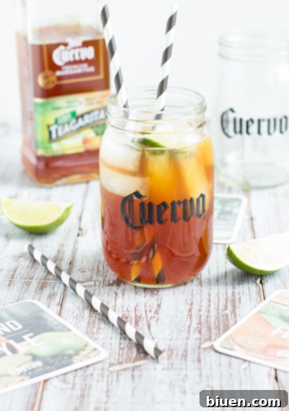 Jose Cuervo Teagarita: Does Tequila and Tea Belong Together 7 A chilled glass of Jose Cuervo Teagarita with ice and lime, ready for drinking