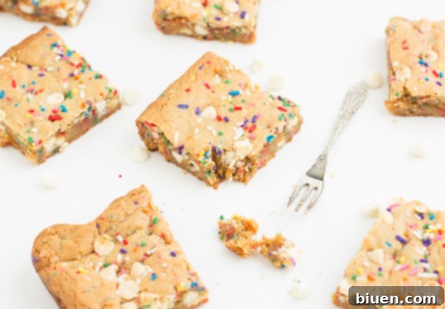 Malted Milk Funfetti Blondies | www.themessybakerblog.com