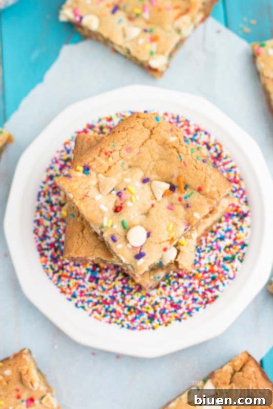 Malted Milk Funfetti Blondies | www.themessybakerblog.com
