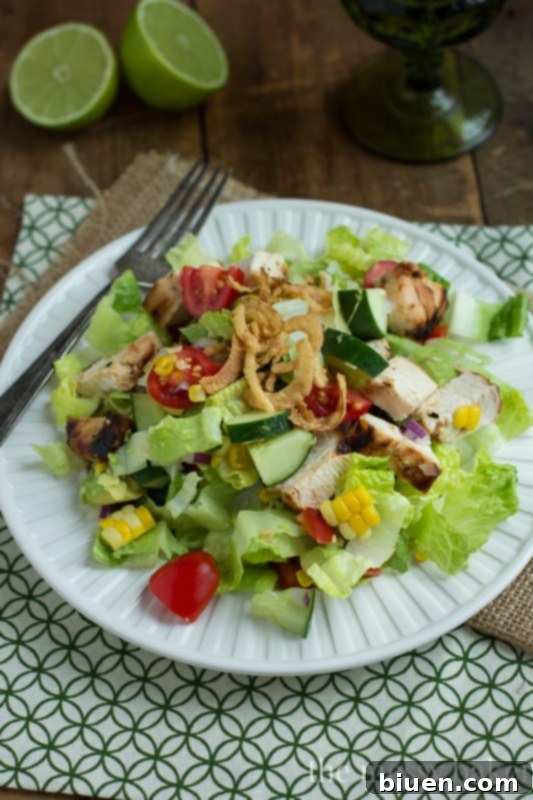 Tequila-Lime Chicken Chopped Salad ingredients being prepared on a cutting board